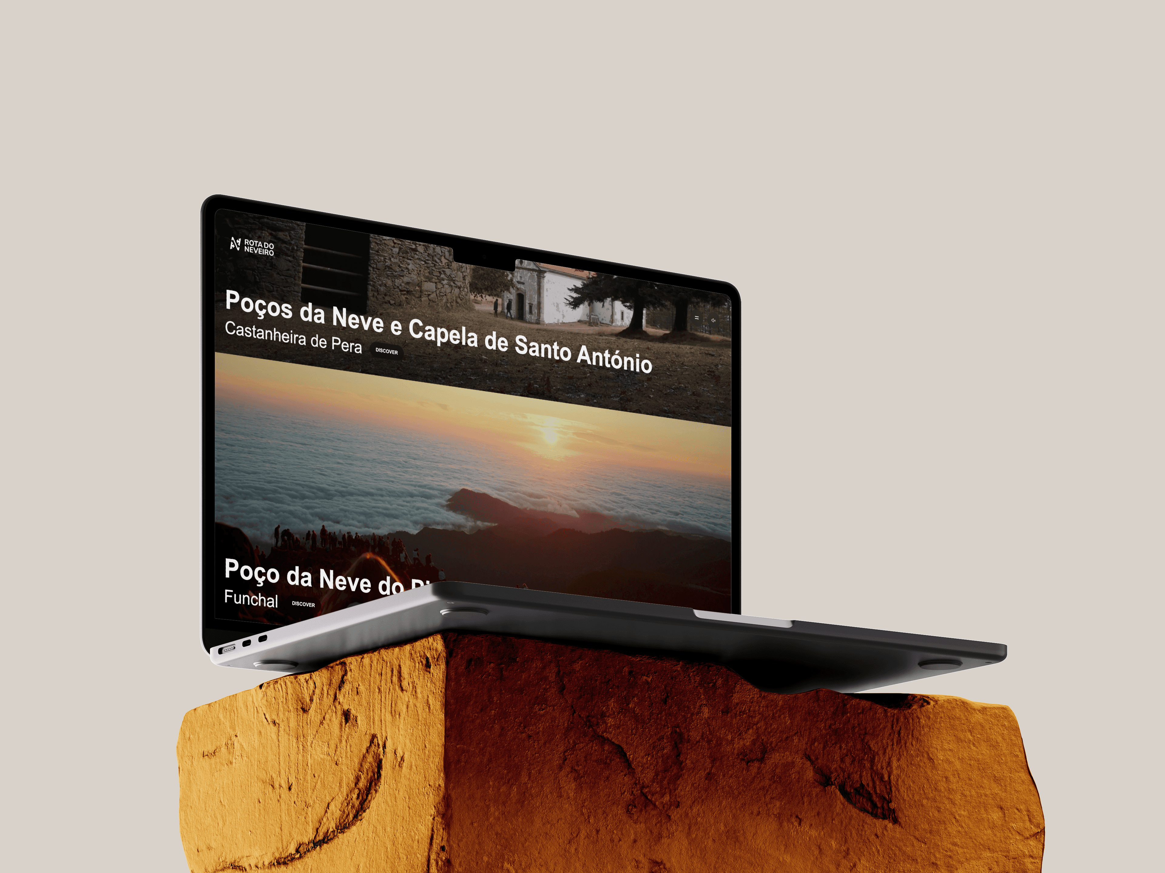 Mockup do website no computador